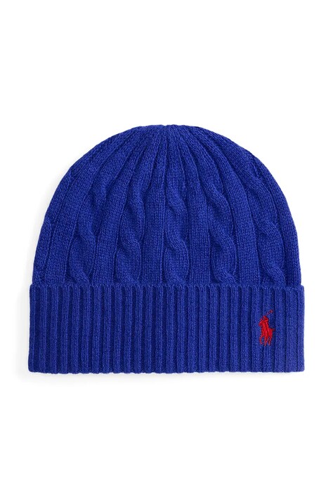 Volnena kapa Polo Ralph Lauren mornarsko modra barva, 455981442
