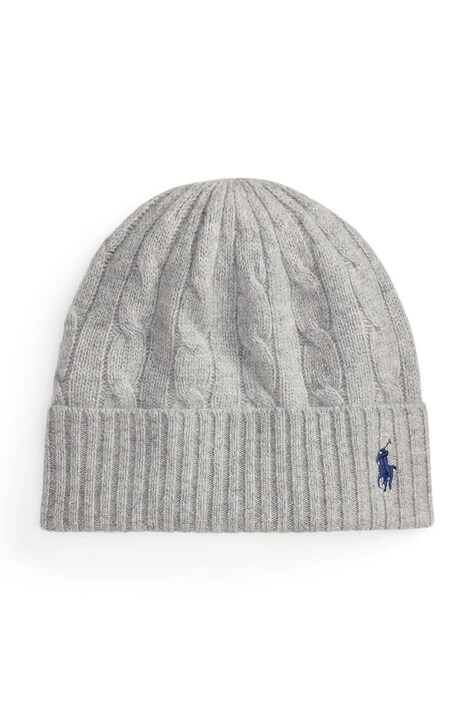 Volnena kapa Polo Ralph Lauren siva barva, 455981442