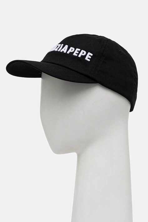 Patrizia Pepe czapka z daszkiem bawełniana kolor czarny 8F0079 AB01