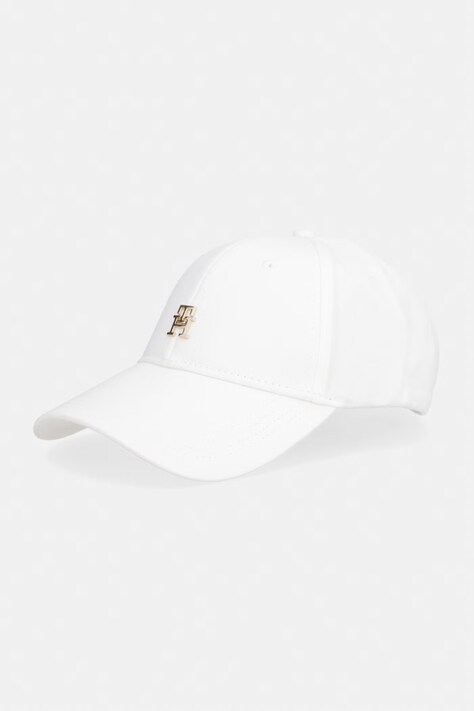 Tommy Hilfiger шапка с козирка дамска от памук бяла AW0AW17631