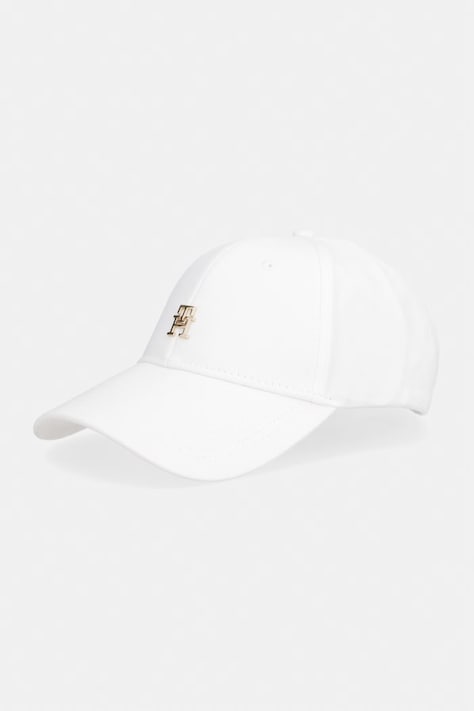 Tommy Hilfiger шапка с козирка дамска от памук бяла AW0AW17631