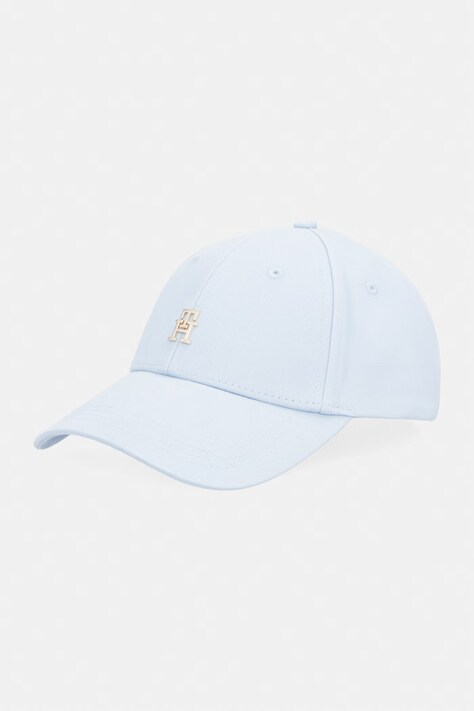 Tommy Hilfiger czapka z daszkiem damska bawełniana niebieska AW0AW17631