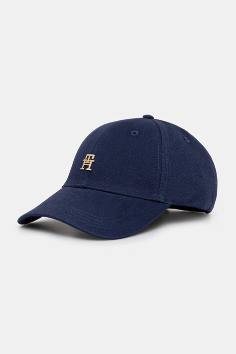 Tommy Hilfiger czapka z daszkiem bawełniana kolor granatowy z aplikacją AW0AW17631