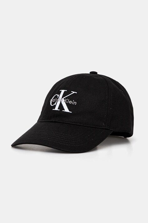 Calvin Klein czapka z daszkiem bawełniana kolor czarny z aplikacją LV04K5026G