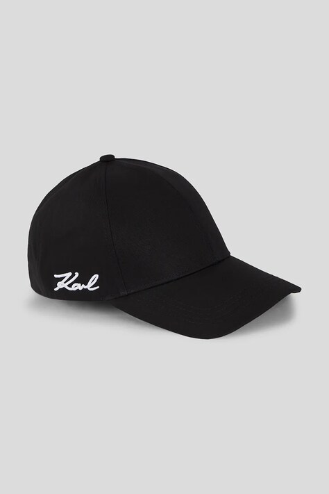 Karl Lagerfeld șapcă de baseball din bumbac culoarea negru, uni, A3W33018