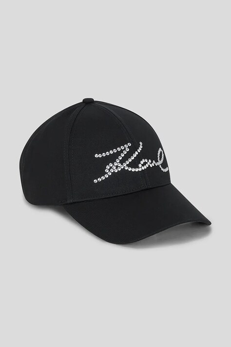 Karl Lagerfeld șapcă de baseball din bumbac culoarea negru, cu imprimeu, A3W33019