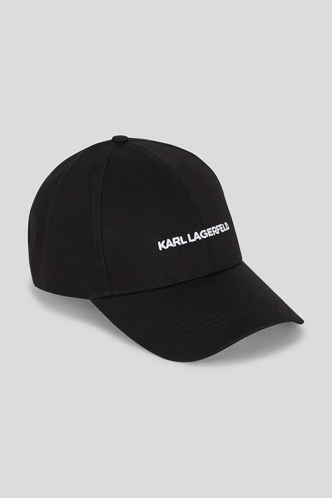 Бавовняна бейсболка Karl Lagerfeld колір чорний з аплікацією A3W33023