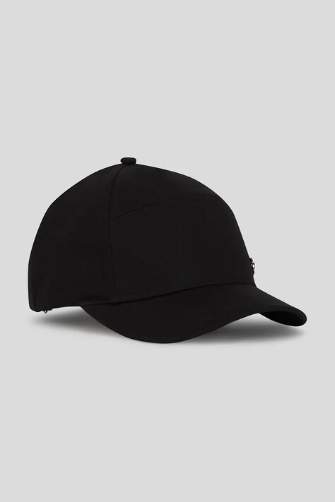Бавовняна бейсболка Karl Lagerfeld колір чорний з аплікацією A3W33056
