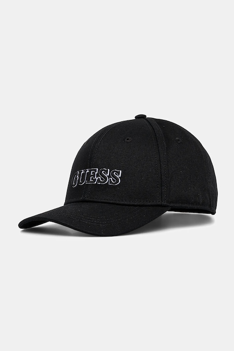 Памучна шапка с козирка Guess в черно AW5360 COT01