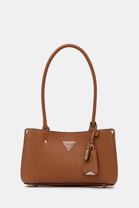 Τσάντα Guess MERIDIAN χρώμα: καφέ, HWBG69 74090