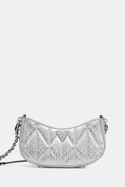 Τσάντα Guess ALDINA χρώμα: ασημί, HWGY96 63170