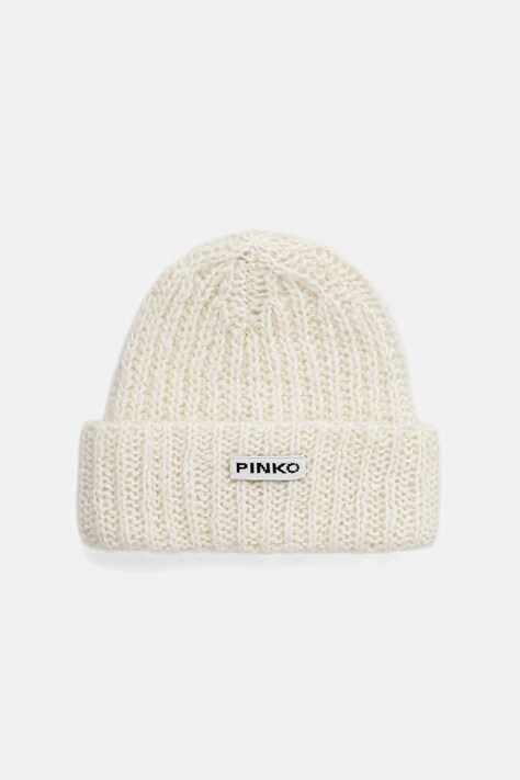 Pinko czapka z wełną kolor biały 105989 A2Z2