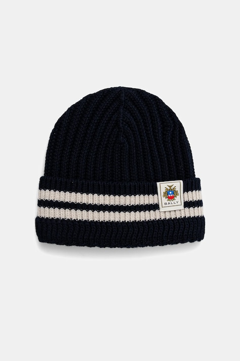 Bally czapka wełniana kolor granatowy WHA02D