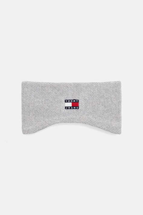 Tommy Jeans opaska na głowę bawełniana kolor szary AW0AW17898