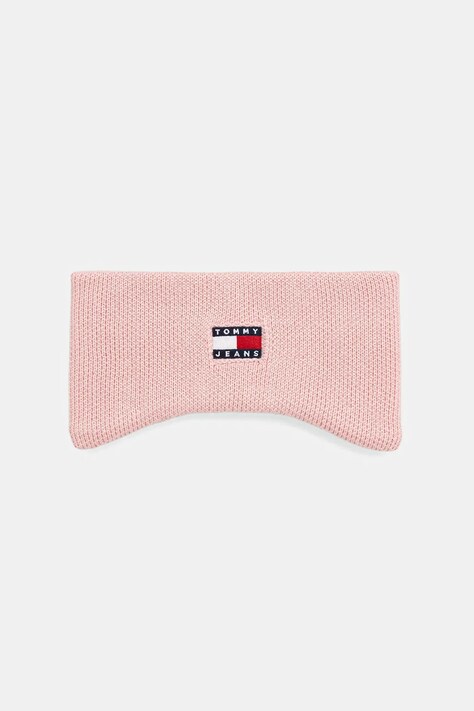 Tommy Jeans opaska na głowę bawełniana kolor różowy AW0AW17898