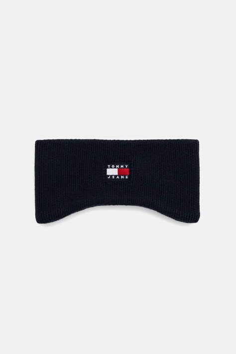 Tommy Jeans opaska na głowę bawełniana kolor granatowy AW0AW17898