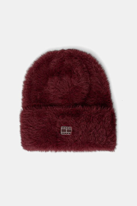 Čepice Tommy Jeans vínová barva, AW0AW17900