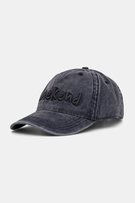 Weekend Max Mara czapka z daszkiem bawełniana BRUNO kolor granatowy 2525576024600