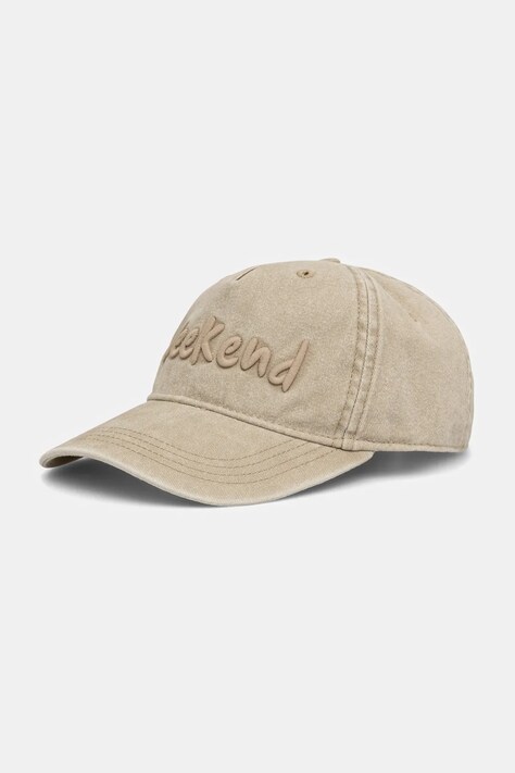 Weekend Max Mara czapka z daszkiem bawełniana BRUNO kolor beżowy 2525576024600