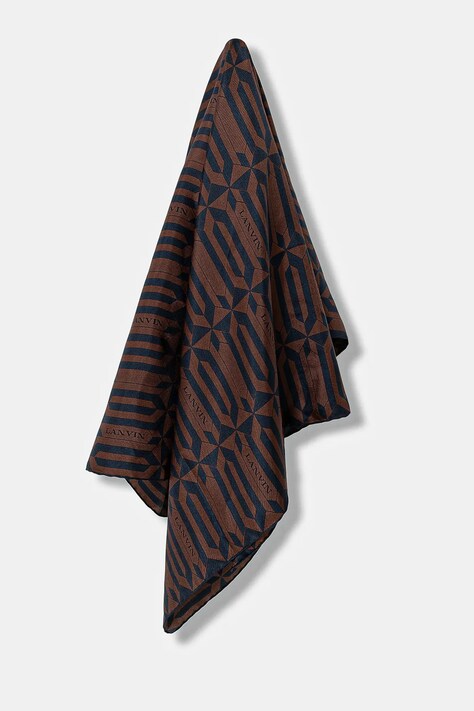 Hedvábný šátek Lanvin dámský, hnědá barva, 710003812