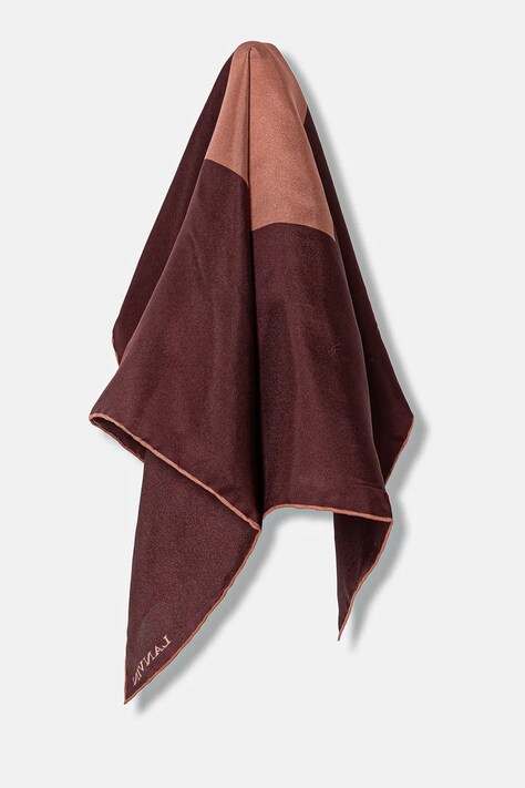 Шовкова хустка на шию Lanvin колір бордовий візерунок 710008571