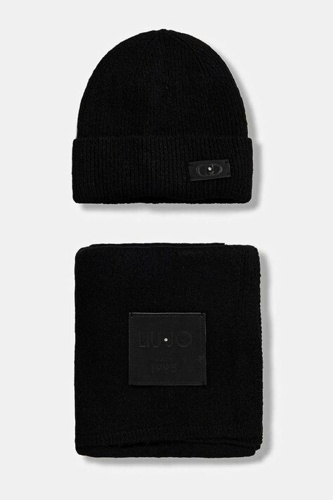 Liu Jo pălărie și eșarfă culoarea negru, 2F5014.M0300