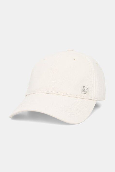 Calvin Klein czapka z daszkiem damska bawełniana biała LV04F5059G