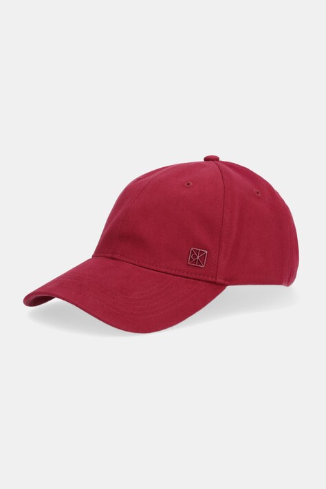 Calvin Klein czapka z daszkiem bawełniana kolor bordowy LV04F5059G