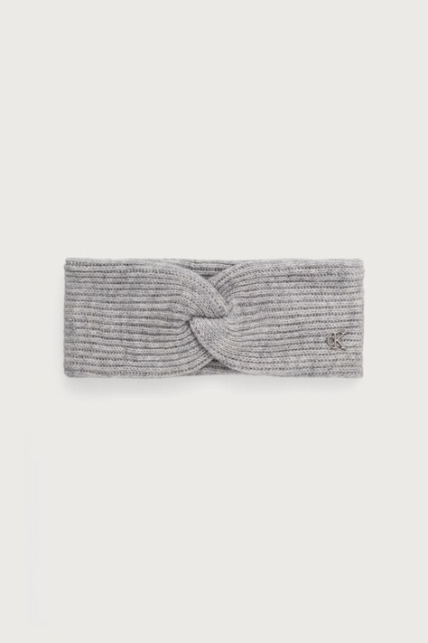 Calvin Klein Opaska na głowę damska z wełną szara LV04F8039G
