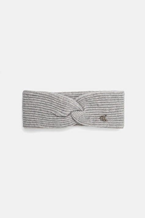 Calvin Klein opaska na głowę z dodatkiem wełny kolor szary LV04F8039G