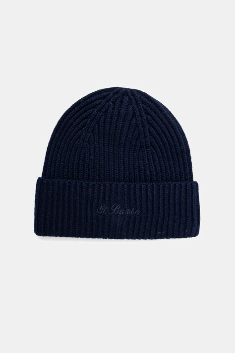 Vlnená čiapka MC2 Saint Barth modrá farba, MOS0004
