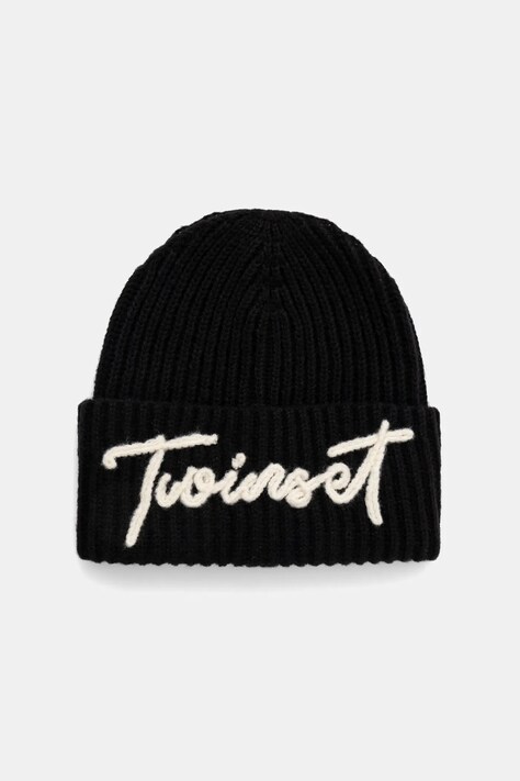 Twinset czapka kolor czarny 252TO5180
