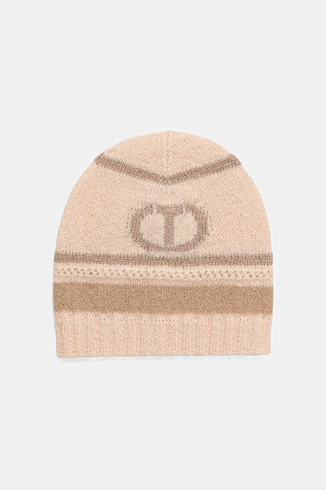 Шапка с вълна Twinset в кафяво 252TO5591