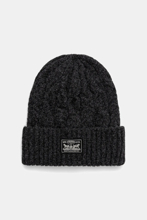 Levi's czapka z domieszką wełny kolor czarny 004D4