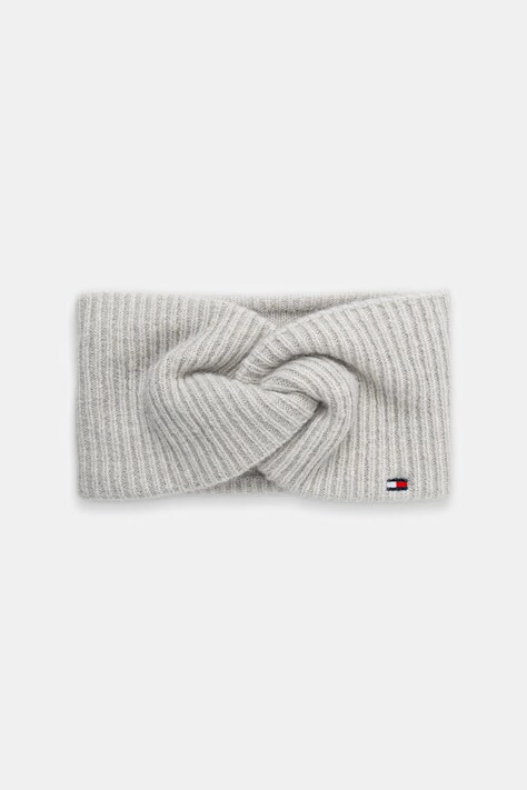 Tommy Hilfiger opaska na głowę z dodatkiem wełny kolor szary AW0AW17778
