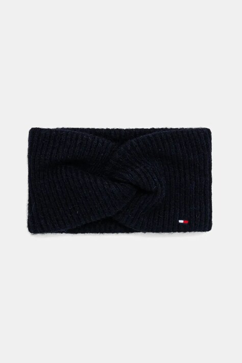 Tommy Hilfiger opaska na głowę z dodatkiem wełny kolor granatowy AW0AW17778