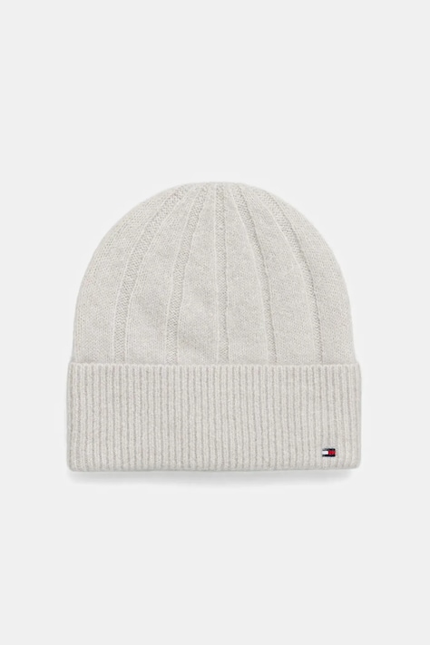 Tommy Hilfiger czapka z dodatkiem wełny kolor szary AW0AW17779