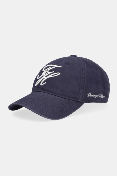 Tommy Hilfiger czapka z daszkiem bawełniana kolor granatowy AW0AW17987