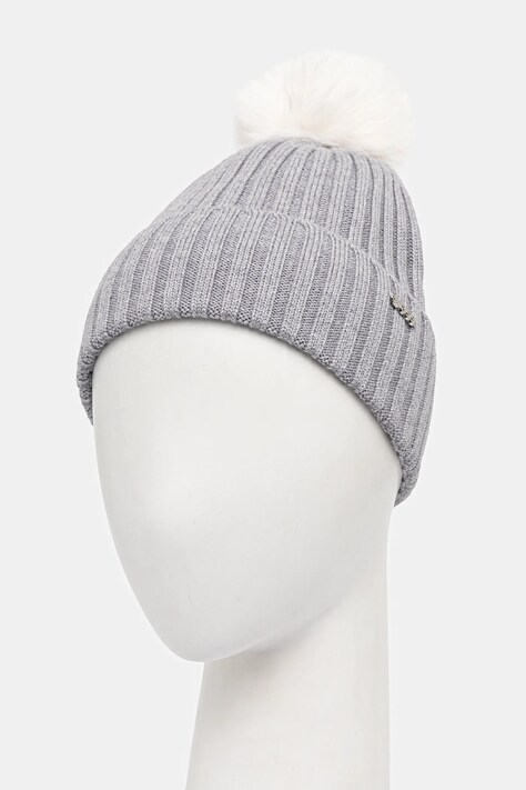 Вовняна шапка BOSS Lonie_Hat — AW25-CAD09P, сірий — фото 2