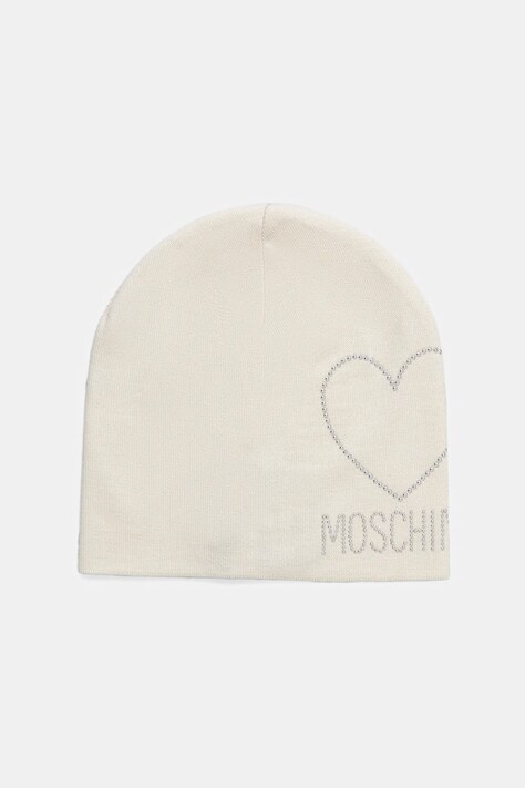 Moschino czapka wełniana kolor beżowy M3332 65451