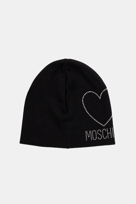Moschino czapka wełniana kolor czarny M3332 65451