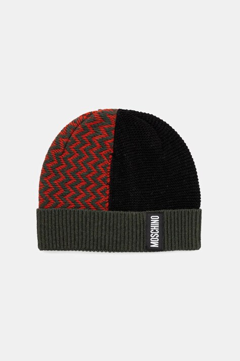 Moschino czapka z wełną kolor zielony M3338 65448