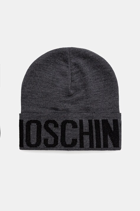 Vlnená čiapka Moschino šedá farba, M3349 65457