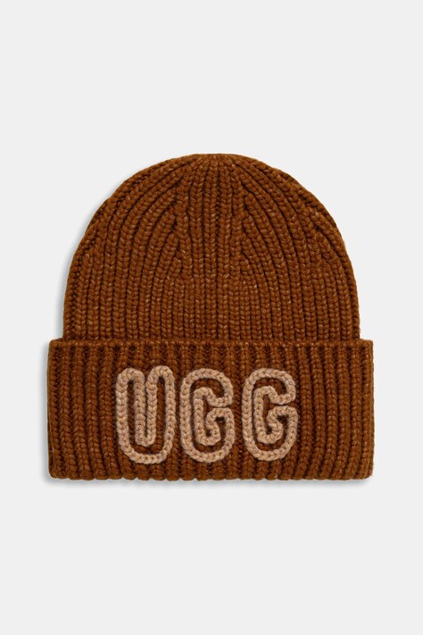 UGG sapka gyapjú keverékből CHUNKY barna, 102345