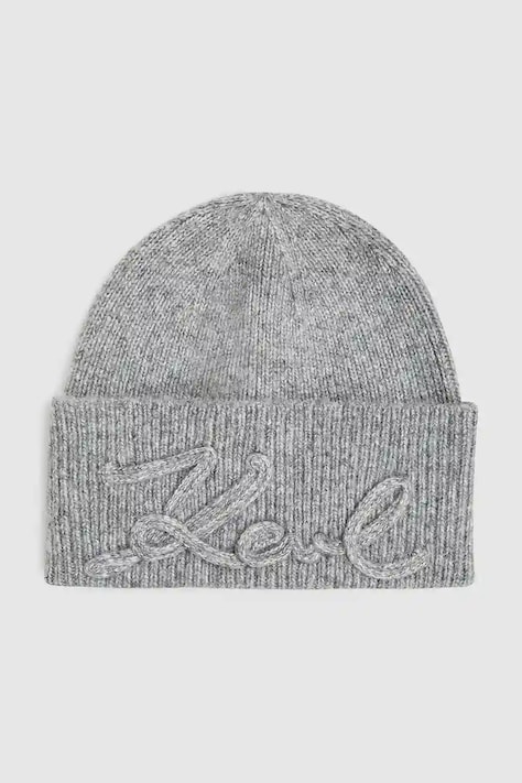 Шапка с примесью шерсти Karl Lagerfeld цвет серый A4W33009