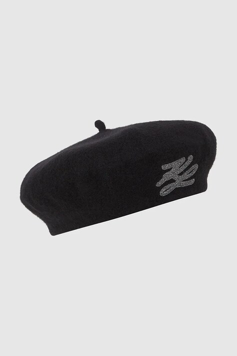 Karl Lagerfeld beret wełniany kolor czarny wełniany A4W33002