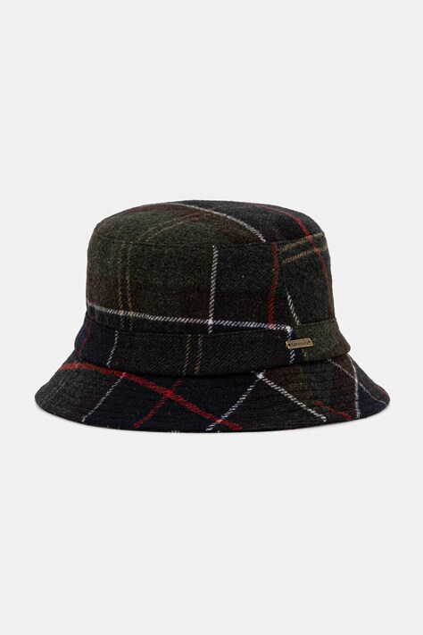 Barbour kapelusz z wełną kolor zielony LHA0478