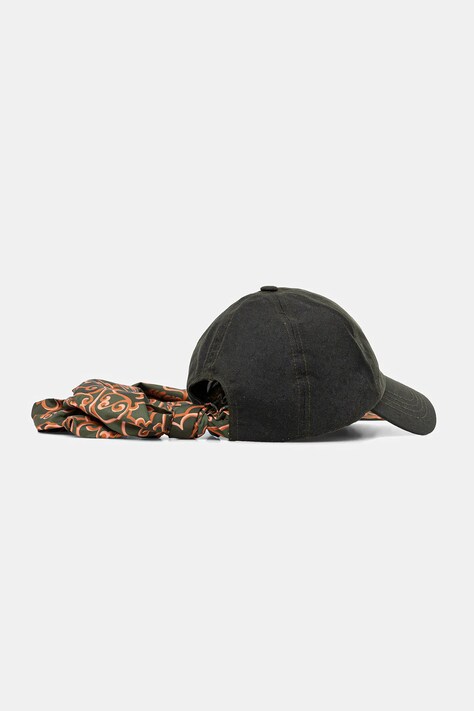 Barbour czapka z daszkiem x Farm Rio kolor zielony LHA0596