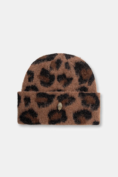 Kurt Geiger London czapka z domieszką wełny kolor brązowy 5071639609