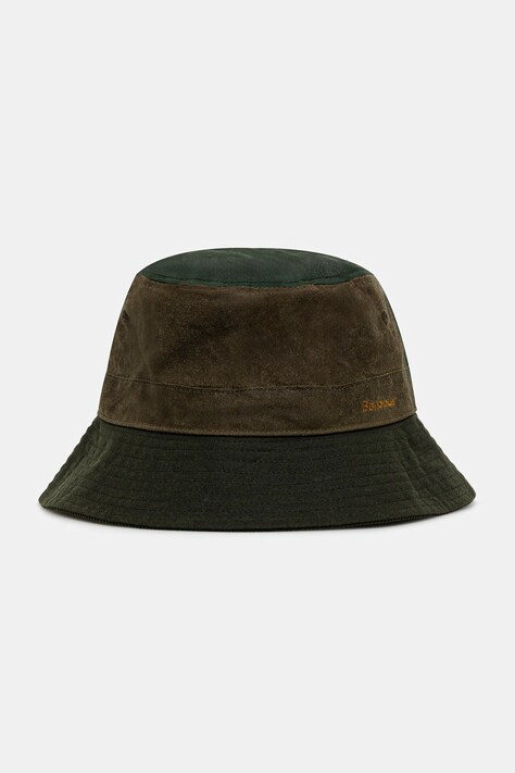 Шляпа из хлопка Barbour Brackley Wax Bucket Hat цвет зелёный LHA0548OL52
